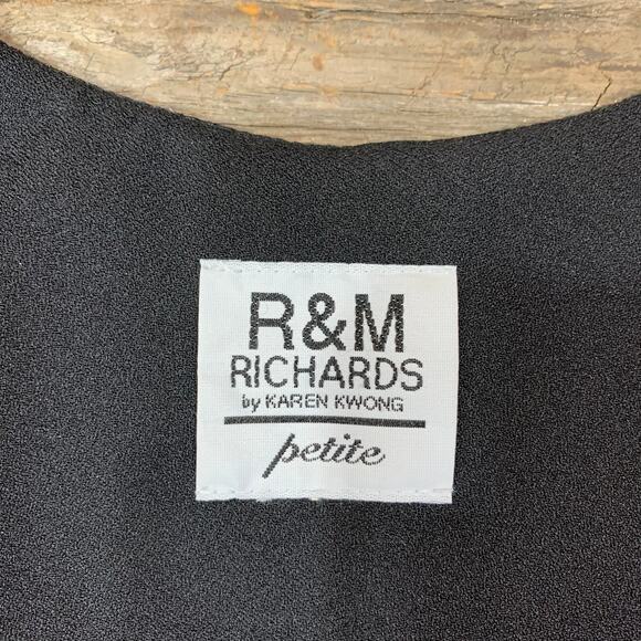 Vintage Petite Black Gold Glitter Embroidered Long Sleeve Open Front Cardigan - Picture 3 of 11